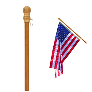 Anley 56" Pine Wooden House Flagpole - for Sleeve House Flags (28" x 40") - Wood Flag Pole with Tangle Free Design, Rotating Rings and Anti-Wrap Tube -Flag and Flagpole Holder NOT Included