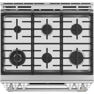 Stove Top Protector for General Electric GE Caf Series Gas Range Stove, Custom Fit Ultra Thin Reusable Burner Splatter Spill Guard Protective Cover Liner in Silver - C2S900P2MS1