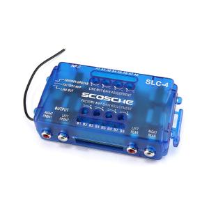 Scosche SLC4 Line Output Converter/OEM Premium Amplifier Adapter - 4CH LOC High/Low RCA Converter Car Audio - Add New Amp or Retain Factory Amp - Line Level Converter for Car Stereo - Quality Sound (Blue)