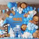 Cookie Party Decoration 135Pcs Blue and Brown Balloon Garland Arch Kit for Chocolate Chip Cookie Baby Shower Gender Reveal Birthday Party Decorations