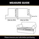 PrinceDeco 2 Piece Loveseat Sofa Slipcovers for T Cushion Couch Cover T Shaped 2 Cushion Couch Sofa Seat Cover with Elastic Bottom Pets Friendly Jacquard Small Checked,Ivory