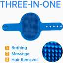 4 in 1 Dog Cat Pet Bath Brush Kits with Comb, Pets Hair Removal Clipper Massage Tool, Pets Bath Brush Shampoo Scrubber Kits, Grooming Massage for Long and Short Hair, Pet Bath Supplies
