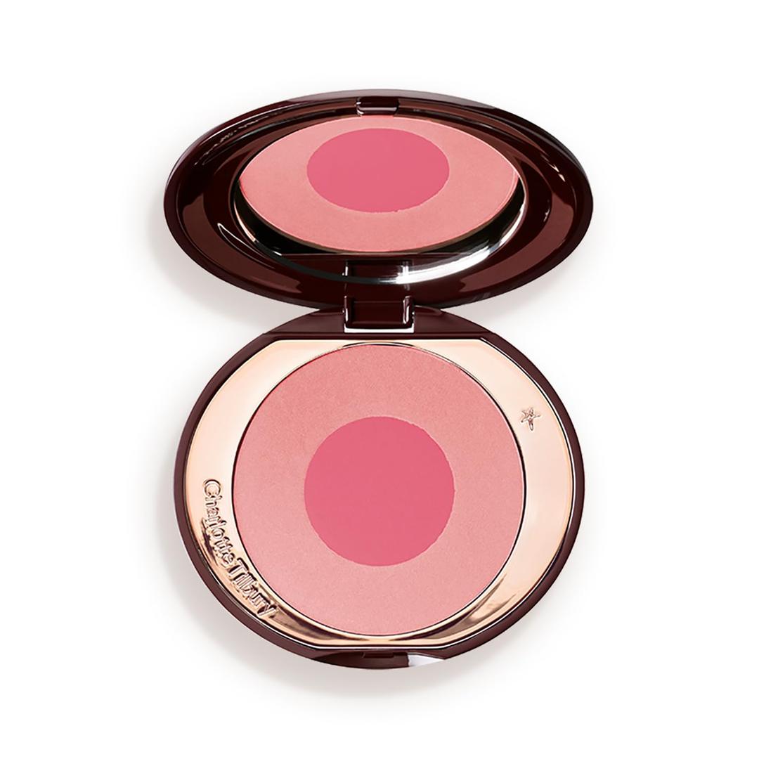 Charlotte Tilbury Cheek to Chic Powder Blush - Two-Tone Cheek Makeup with a Radiant, Luminous Finish - Buildable Color that Smooths, Buffs & Blends for a Light Reflecting Glow (Love Is The Drug - cool pink)