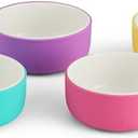Elk and Friends Kids Porcelain Bowls with Silicone Sleeves | Suitable for Babies/Toddlers | Microwave & Dishwasher Safe | Non-Slip Dinnerware | Snack Dishes | 4 Pack