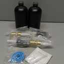 Glass Soap Dispenser for Kitchen, Farmhouse Dish Soap Dispenser&Hand Soap Dispenser Set,Rustproof Pump Lotion Dispenser Bathroom with Tray,Waterproof Label for Kitchen Decor(Black