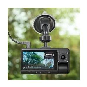 ONN Dual Dash Cam with Ultra-Wide Angle Lens, 3'' LCD Screen, Front 1080P Wide Angle Camera with 16GB SD Card, Supports 128GB max, Built in G-Sensor, Black