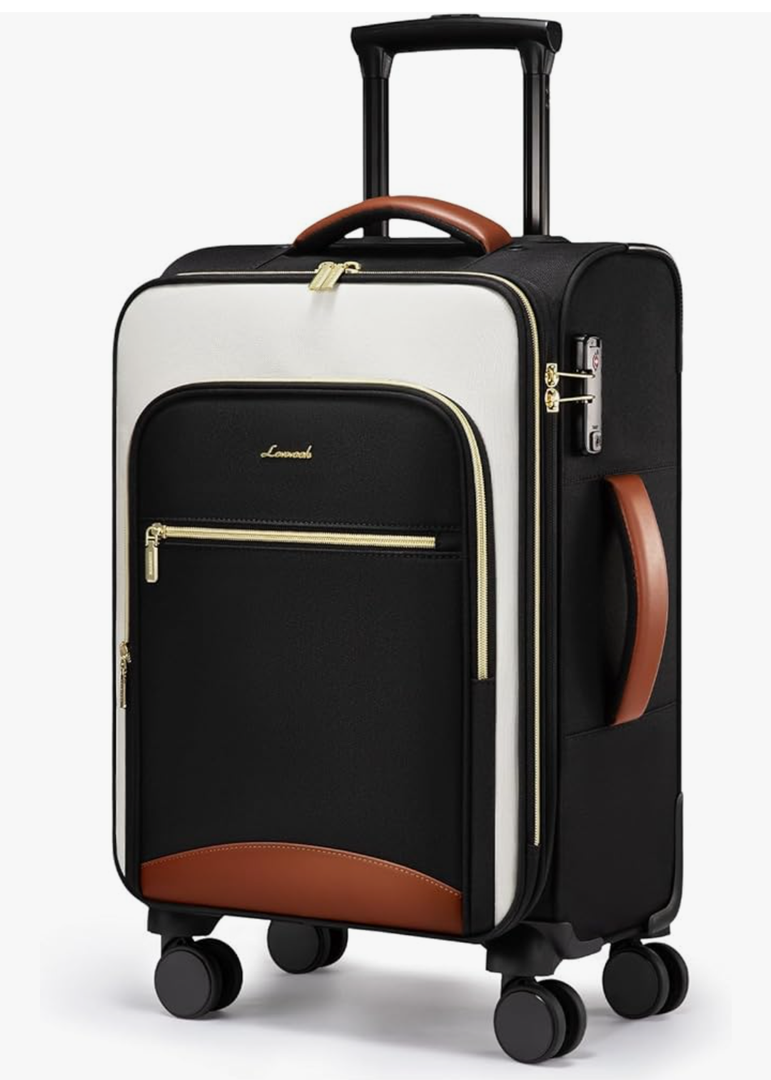 LOVEVOOK Carry On Luggage 22x14x9 Airline Approved, 20 Inch Softside Suitcases with Wheels, Lightweight Spinner Carry on Suitcase with TSA Lock, Water-Resistant Large Capacity Luggage for Travel