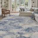 9x12 Large Area Rugs for Living Room Bedroom Room Rug Carpet Washable Dining Room Office Rug Non Slip Modern Abstract Low Pile Navy Green