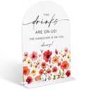 2 x Acrylic Wedding Signs The Drinks Are On Us Bar Sign for Reception, 6x8" Arch Acrylic Table Decor, Love Is In Bloom & Baby In Bloom Decorations for Baby Shower Bridal Shower Engagement Party