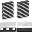 Blackout Blind Accessory - Magnetic Closure with Adhesive for Blackout Curtains,Magnetic Curtain Closures for Blackout Blinds (Black, 24Pair)