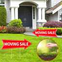 6PCS Moving Sale Signs with Stakes Double Sided Red Moving Sale Directional Arrow Yard Signs 16 x 5'' Corrugated Plastic Waterproof Sign for Garage House Business Personal Use Transaction Event Signs