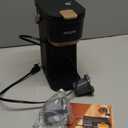 Tastyle Single Serve One Cup Coffee Maker, for K Cups and Grounds, Mini Coffee Maker with Portable Handle, 6 to 12 Oz Brew Size, for Travel, Camping, Office, RV and Dorm, 120V, Black and Gold