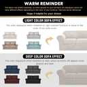 Couch Cover Velvet Plush Sofa Covers for 2 Cushion Couch Width Up to 90 Inch Washable Furniture Protector Pet Friendly No Slip Sofa Slipcover(Medium-Large, Oatmeal)