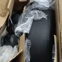 SUPERJARE Drafting Chair with Back, Adjustable Foot Rest Rolling Stool, Multi-Purpose Office Desk Chair, Thick Seat Cushion for Home Bar Kitchen Shop - All Black