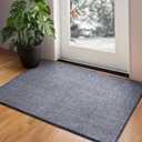 GRANNY SAYS Front Door Mat Outside Entrance, Door Mats for Entryway, Welcome Matt Non-Slip, Large Front Porch Mat Low Profile Resist Dirt, 48"x32", Blue Beige