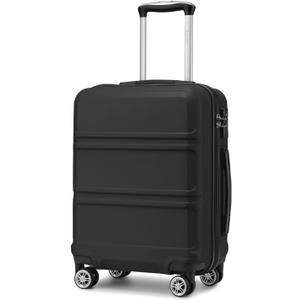 Kono 20'' Carry on Luggage Lightweight with Spinner Wheel TSA Lock Hardside Luggage Durable Small Carry on Suitcase Black
