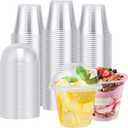 300 Pack 9 oz Clear Plastic Dessert Cups with Dome Lids Disposable (EXP 10/29/26)