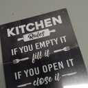 J2 Farmhouse Rustic Kitchen Sign, Hanging Printed Wooden Plaque Decor, Shared Kitchen Rules Sign for Hostel Dormitory 12x6inch