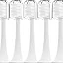 Toothbrush Replacement Heads Compatible with Snow Gen2 Electric Toothbrush,No LED Whitening,with Dust Cover,5 Pack (White, Medium)