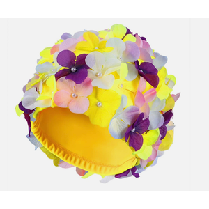 WINOMO Fashionable Swim Cap Floral Petal Stylish Swimming Hat Bathing Caps