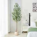 VeriNatural 6FT Artificial Olive Tree Indoor – Real Wood Trunk Tall Faux Olive Tree, Large Fake Potted Plant for Home Decor Living Room& Office Decor,VN245