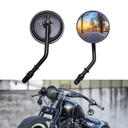 DREAMIZER 3" Motorcycle Vintage Mirrors Round Rear View Mirror 8mm Black Compatible with Harley Dyna Bobber Softail Chopper Cruiser Cafe Racer Street Electra Glide 19822018