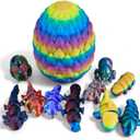 10 Pack Mystery Mini Animal Packs - 3D Printed Animals Articulating Figurines - Unique and Fun Designs Includes Mystery Egg - Stress Relief (Mystery Gemstone 10)