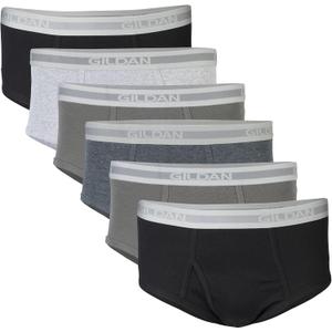 Gildan Men's Brief Underwear Multipack (Large, Grey/Black (6 Pack))