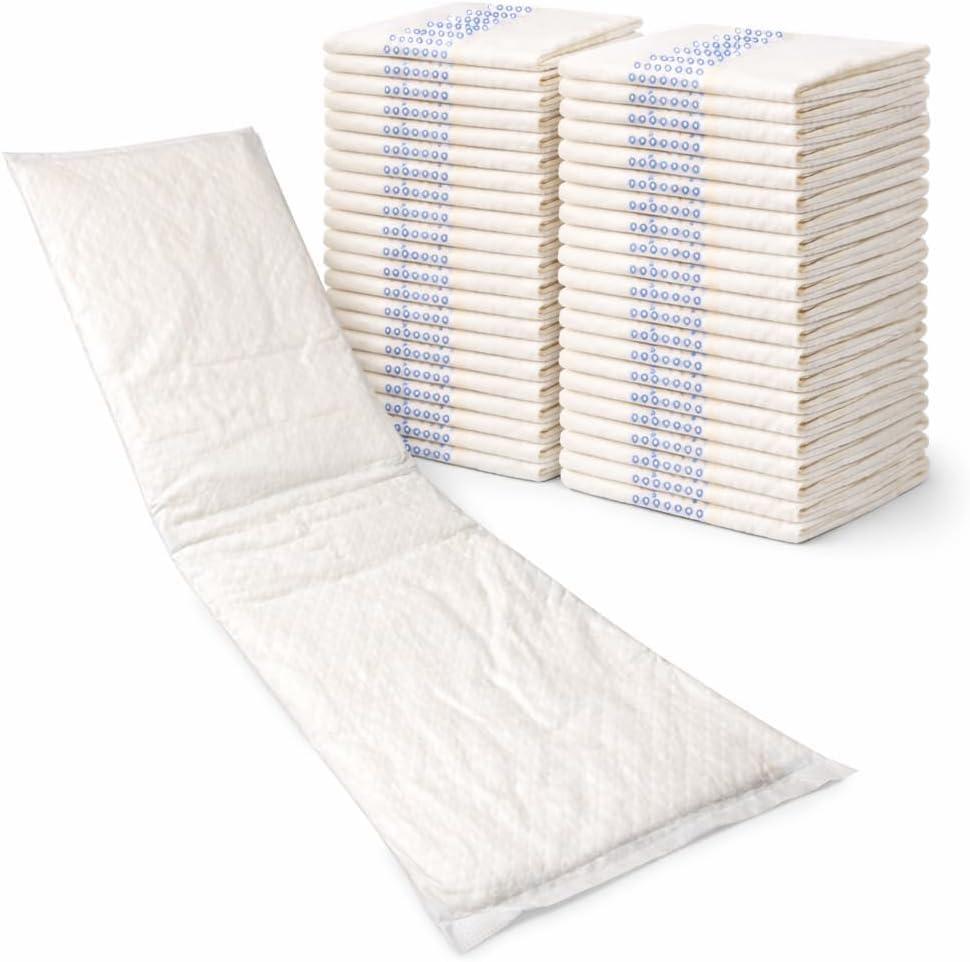 Vakly Postpartum Pads 6" x 17" (50 Pack) – Large Absorbent Maternity Pad Liners for Overnight Leak Protection, Incontinence Booster Pads with Adhesive