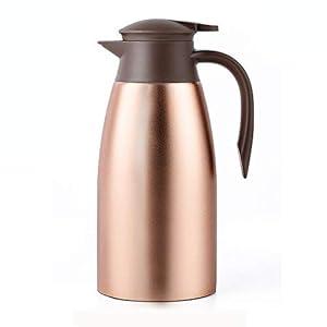68oz Coffee Carafe Airpot Insulated Coffee Thermos Urn Stainless Steel Vacuum Thermal Pot Flask for Coffee, Hot Water, Tea, Hot Beverage - Keep 12 Hours Hot, 24 Hours Cold -Gold