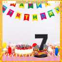 MiniInflat Race Car 7th Birthday Number Sign Centerpiece Race Car Theme 7th Birthday Party Supplies Wooden Table Decoration Photo Props for Boys Seven Years Old