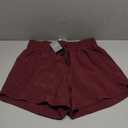 Ksmien Women's 5"/ 7" Athletic Running Shorts Quick Dry Lightweight Workout Gym Shorts with Zipper Pockets UPF 50+ Wine Red