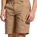 WORK IDEA Men's Cargo Shorts Cotton Drawstring Stretch Short Relaxed Fit (Brown, XXL)