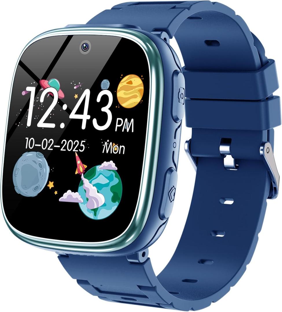 Kids Smart Watch Girls Boys - Smart Watch for Kids Game Watch Gifts for 4-12 Years Old with 26 Games Camera Alarm Video Music Player Pedometer Flashlight Birthday Gift for Boys Girls (Navy Blue)