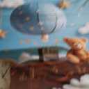 Hot Air Balloon Cloud Bear Travel Baby Birthday Backdrop Newborn Baby Blue Birthday Background Party Decoration for Boys Girls 5x3ft