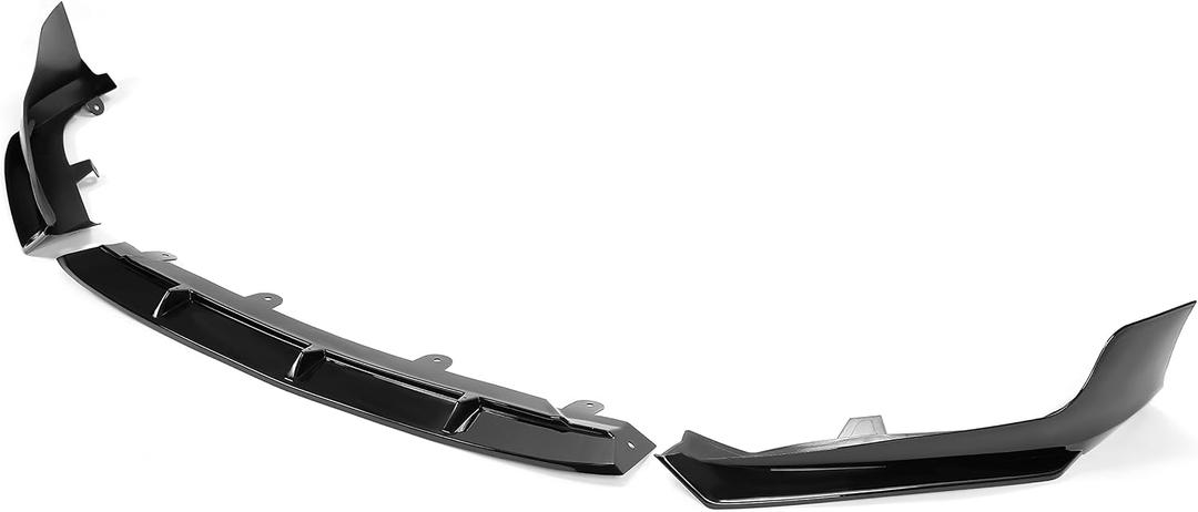 ALMULOO Front Bumper Lip Splitter Spoiler Compatible with 2018-2020 Honda Accord Sedan Gloss Black PP Plastic