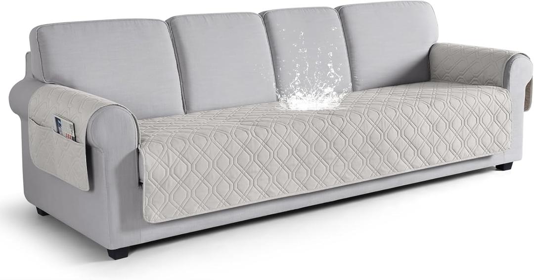 VANSOFY Couch Cover, Waterproof Sofa Covers Washable Slipcover Furniture Protector Couch Seat Covers Non-Slip Couch Cover for Dogs, Pets(Oversized Sofa, Off White)