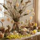 Seenelling 10 Pcs 2.75'' Glass Easter Egg Tree Ornaments Rustic Boho Easter Tree Hanging Decorations Farmhouse Basket Filler Clear Shatterproof Hanging Ornaments for Home Spring Holiday Party Decor