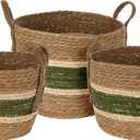 Baskets, Set of 3 for Home, Office, Dorm Room, Living Room, Bedroom, Bathroom, Nursery Storage and Organization (12x10x8/10x10x7/9x8x7inch)