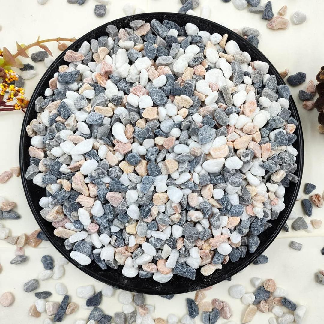 2LB Succulent and Cactus Gravel Pebbles, 1/5 Inch Natural Decorative Polished Stones, River Rocks for Vases, Aquariums, Terrarium and Outdoor Gardening, Mixed Color (2 Pounds, Mixed)