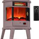 RealSmart Electric Fireplace Heater 22 in Freestanding Fireplace Stove Infrared Fireplace with 3D Flame Effect Remote Control, Timer, Overheating Protection Heater for Indoor Use Brown
