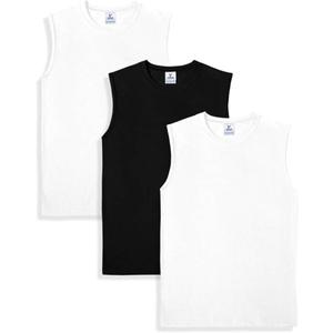 Yazbek Men's Heavy Weight (5.9-Ounce) Crew Neck Sleeveless Muscle T-Shirt (3-Pack), S