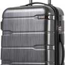 Coolife Luggage PC+ABS Hardshell Suitcase with TSA Lock, Spinner Carry On Lightweight (Charcoal, 20in)