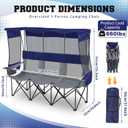Teenyyou 3 Person Camping Chair with Canopy Shade Oversized Folding Beach Couch Style Camping Sofa Portable Outdoor Lawn Seat Tailgate Chair with Umbrella for Beach Sport Sideline Backyard Festival
