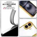 3 x for iPhone 16 Plus Case Clear,Thin Soft Protective CoverShockproof Military-Grade Protection Anti-Scratch Gold