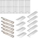 Grill Replacement Parts for Bull 57568 57569 BBQ Grill, 16517 Cooking Grate & 16521 16631 Flame Tamer 16670 16520 Heat Shield & 35717 16516 Grill Burner for Bull Brahma Grills (5pcs Burners Kit with Grates)