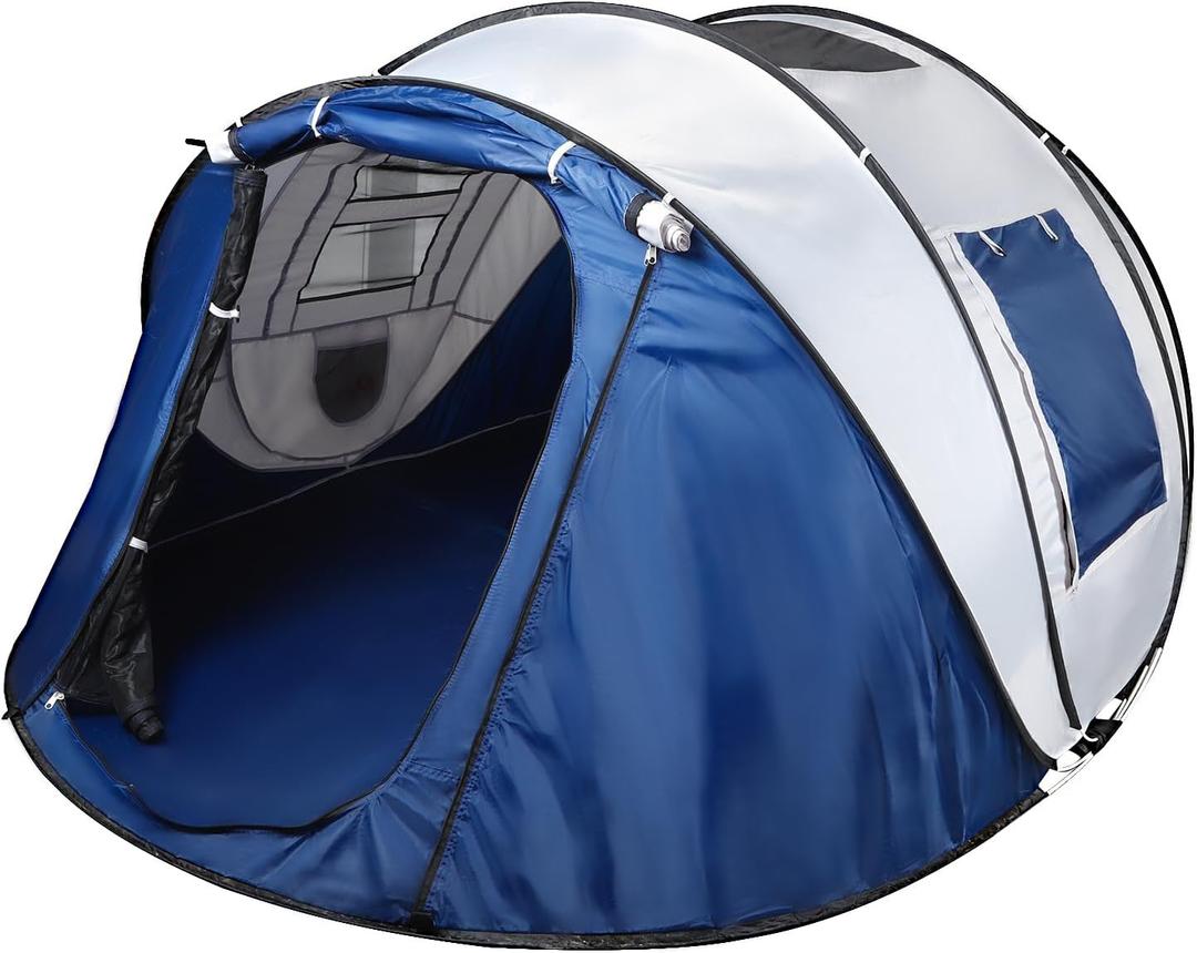 Treefox Pop-up Camping Tent Instant Tent for 2-4 Person Easy Setup Tent | Family Tent Automatic Setup Durable Door Tent with Carry Bag Waterproof Sunshade for Camping Hiking Traveling Outdoor