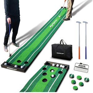 SENSECLUB Indoor Putting Green, Foldable Putting Mat Golf Pong Game Set, Golf Gifts for Men with Ball-Collect System