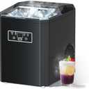 Countertop Ice Maker Machine, 44LBS Ice Cube Maker, Portable Small Ice Cube Machine with Transparent Lid, Auto-Cleaning, Energy Saving for Home Kitchen, Office, Basement Bars, RV, Black