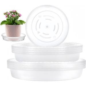 Clear Plastic Plant Pot Saucers,Plant Tray Flower Pot Drip Tray for Indoor Outdoor Garden Plants(15pack-Outer 15cm/6;19cm/7.5"; 25cm/10)
